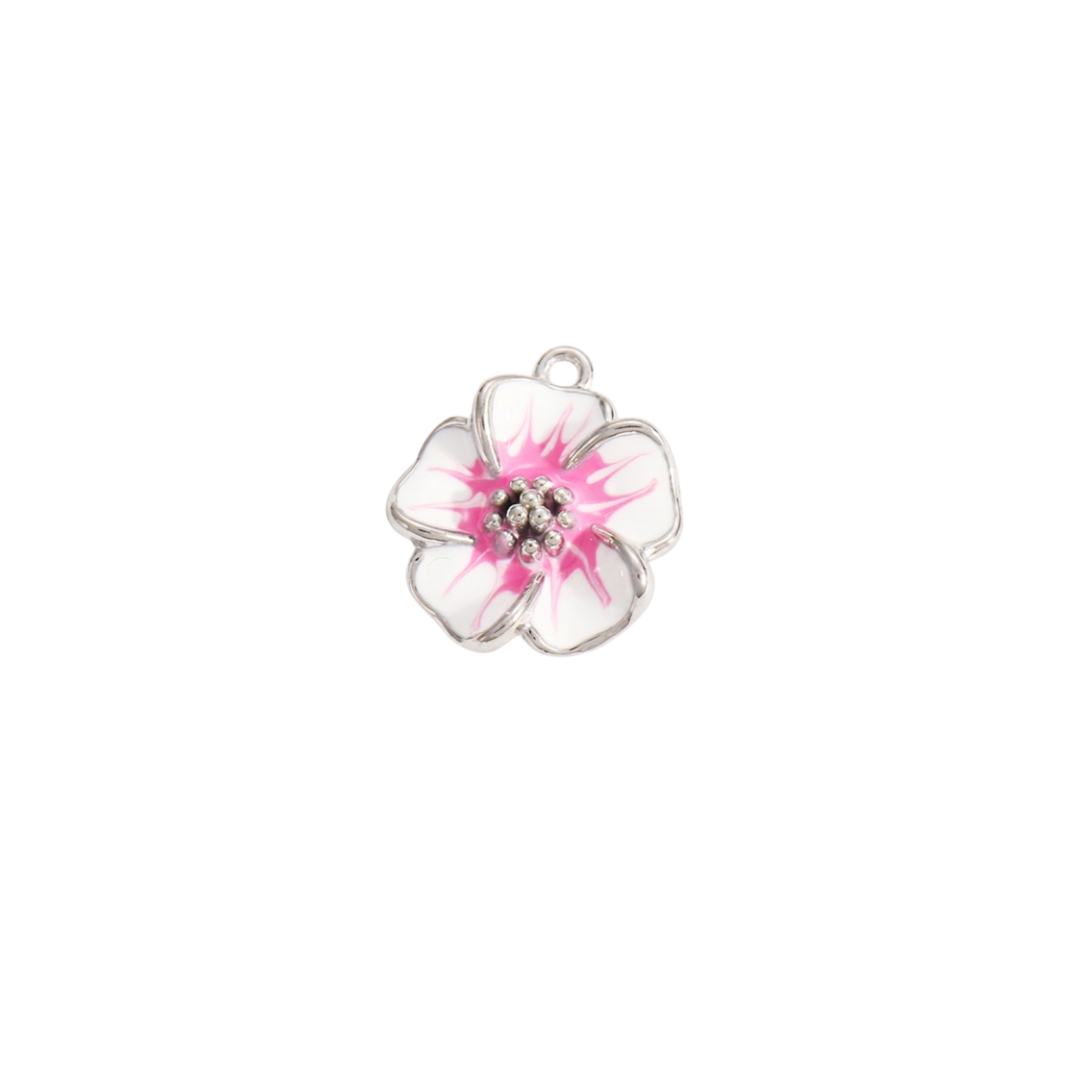PINK & WHITE FLOWER CHARM