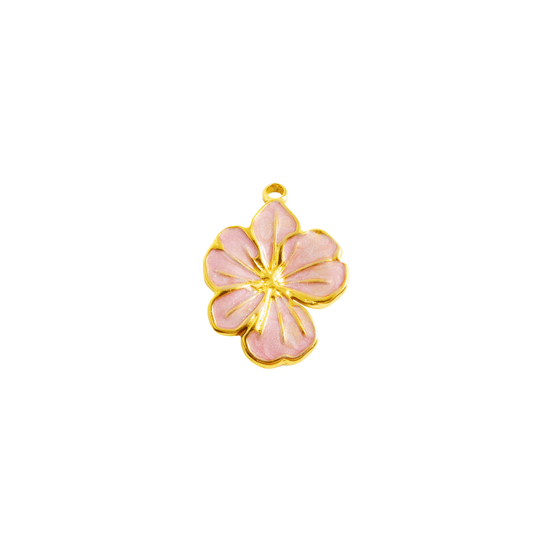 PEARLY PINK FLOWER CHARM