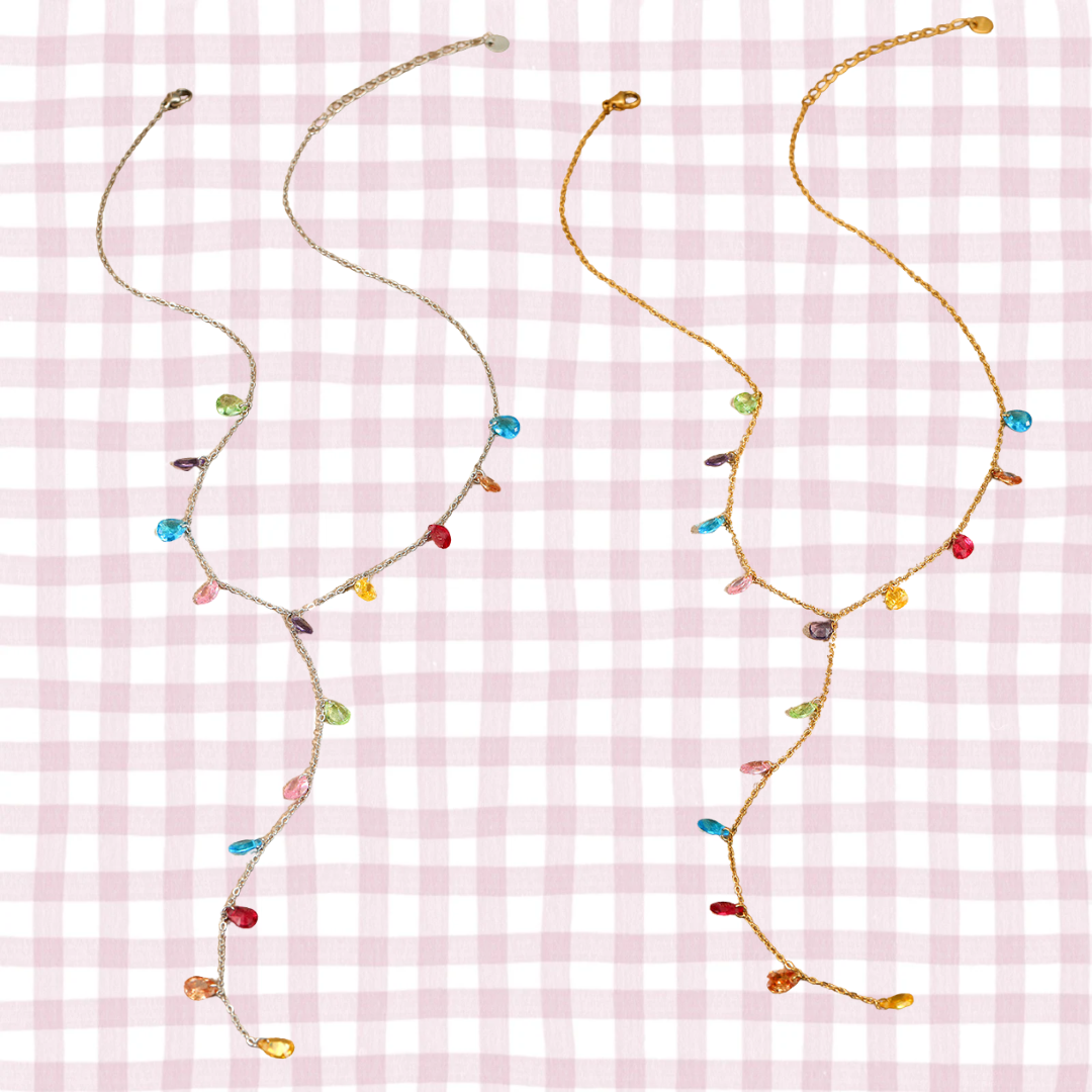 NARMEEN COLOURFUL GEM DROP NECKLACE