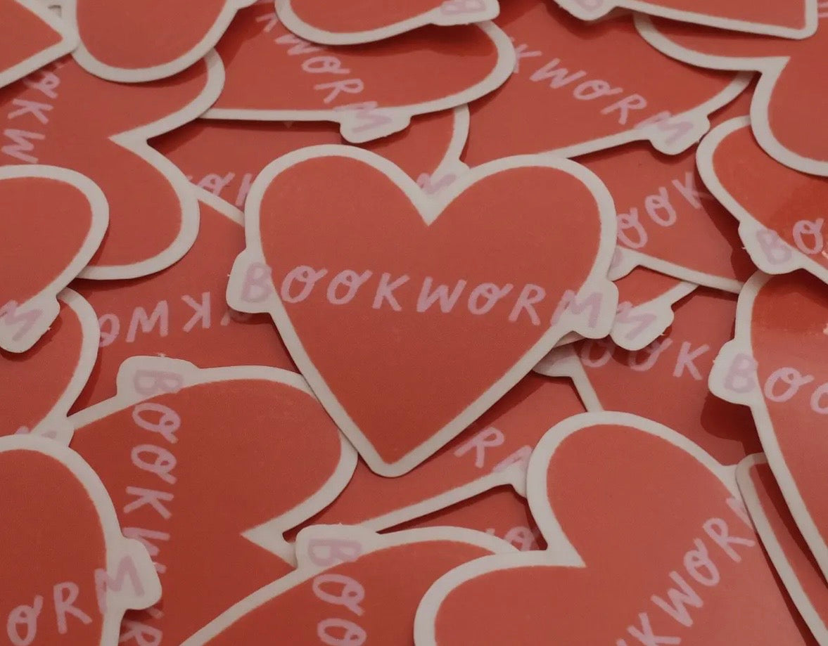 Bookworm Heart sticker