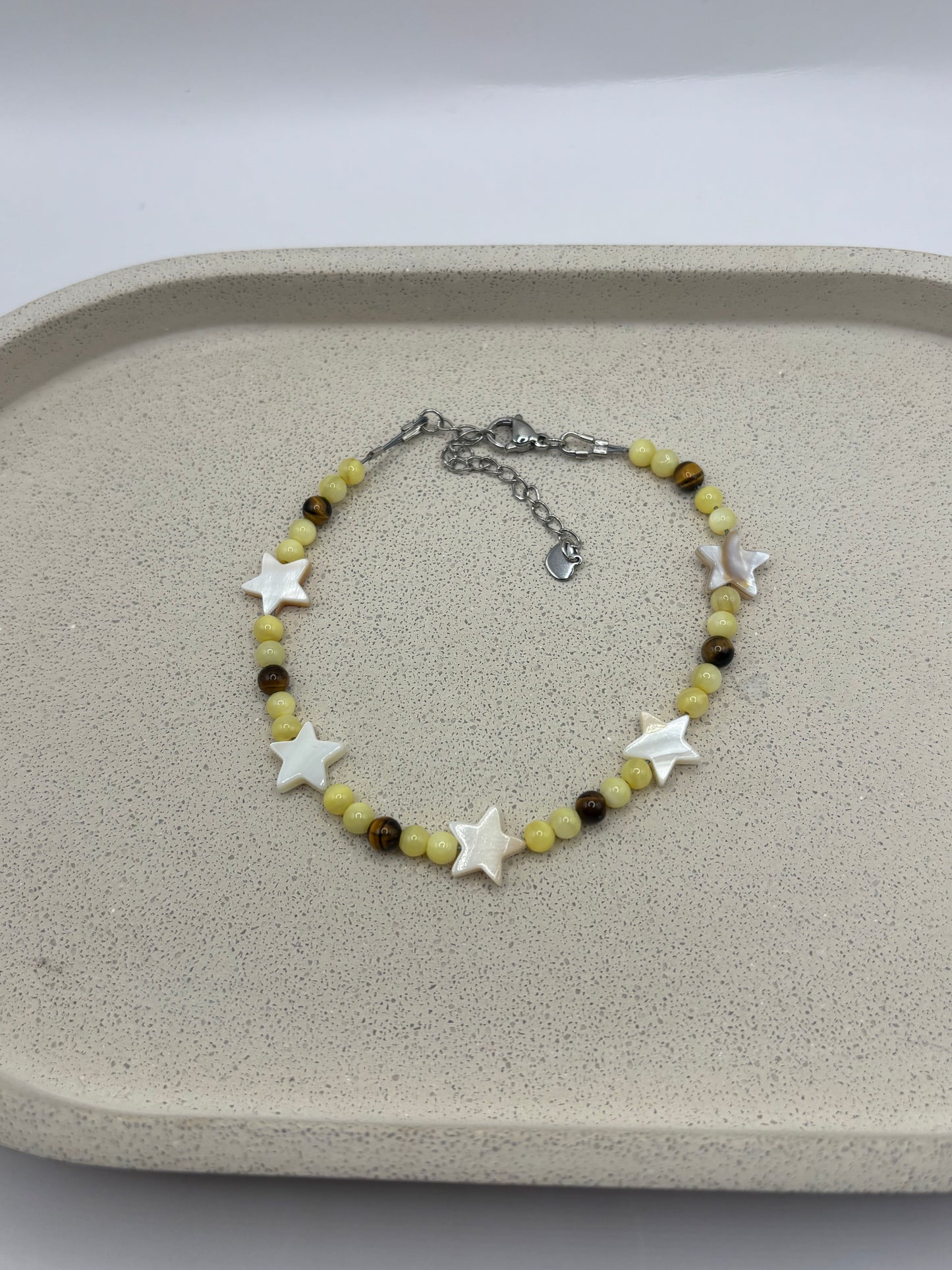 BEADED STAR TIGERS EYE BRACELET
