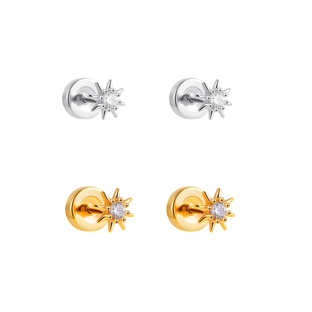 SUNBURST FLAT BACK EARRINGS