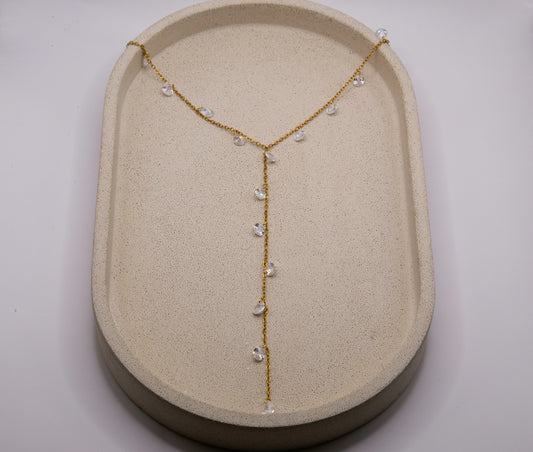 NARMEEN WHITE GEM DROP NECKLACE