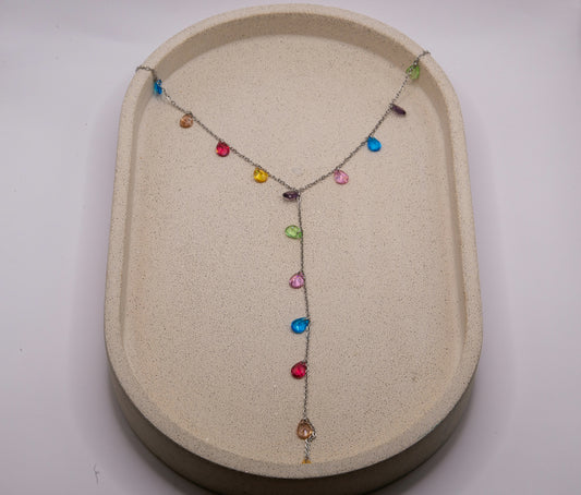 NARMEEN COLOURFUL GEM DROP NECKLACE
