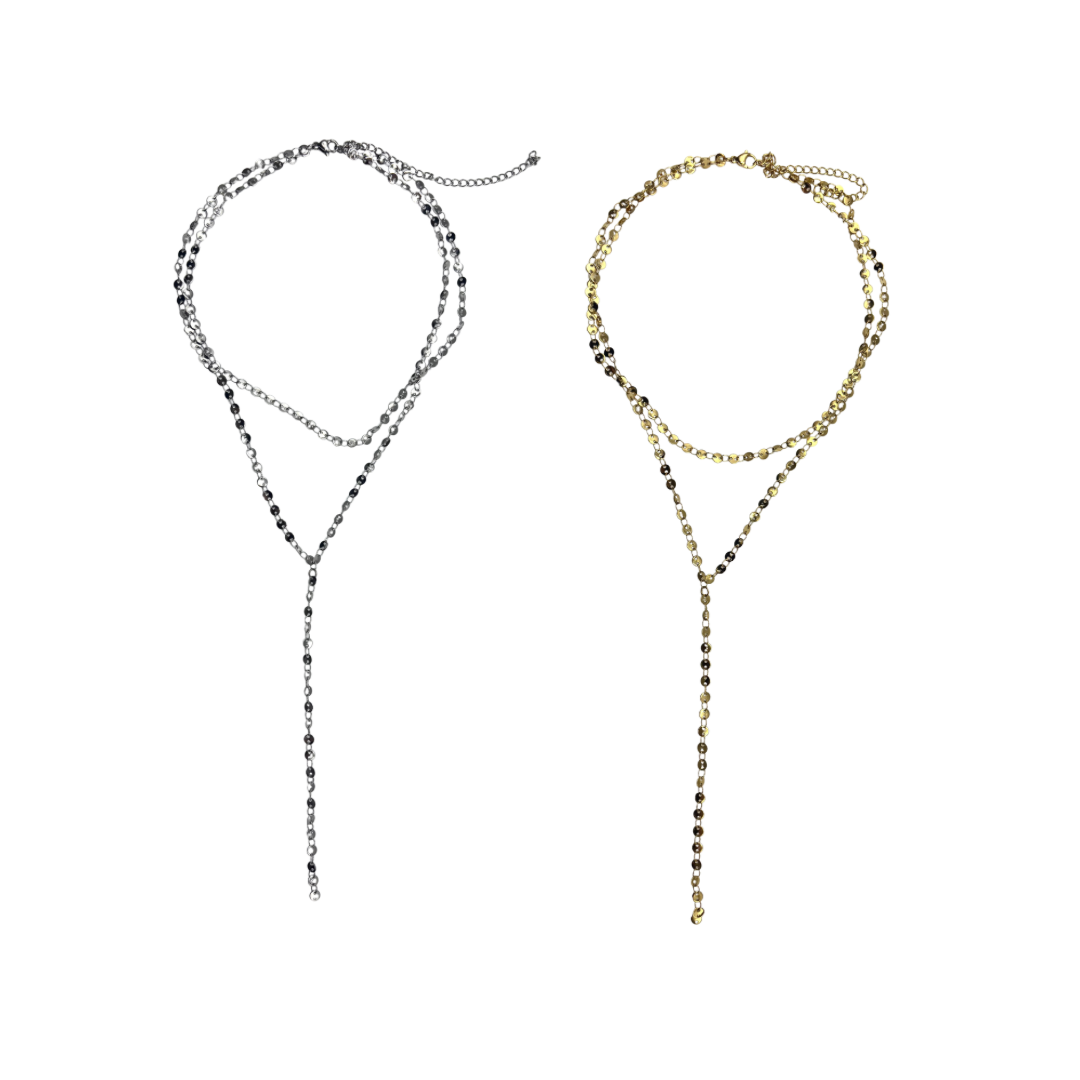 SEQUIN DOUBLE CHAIN Y NECKLACE