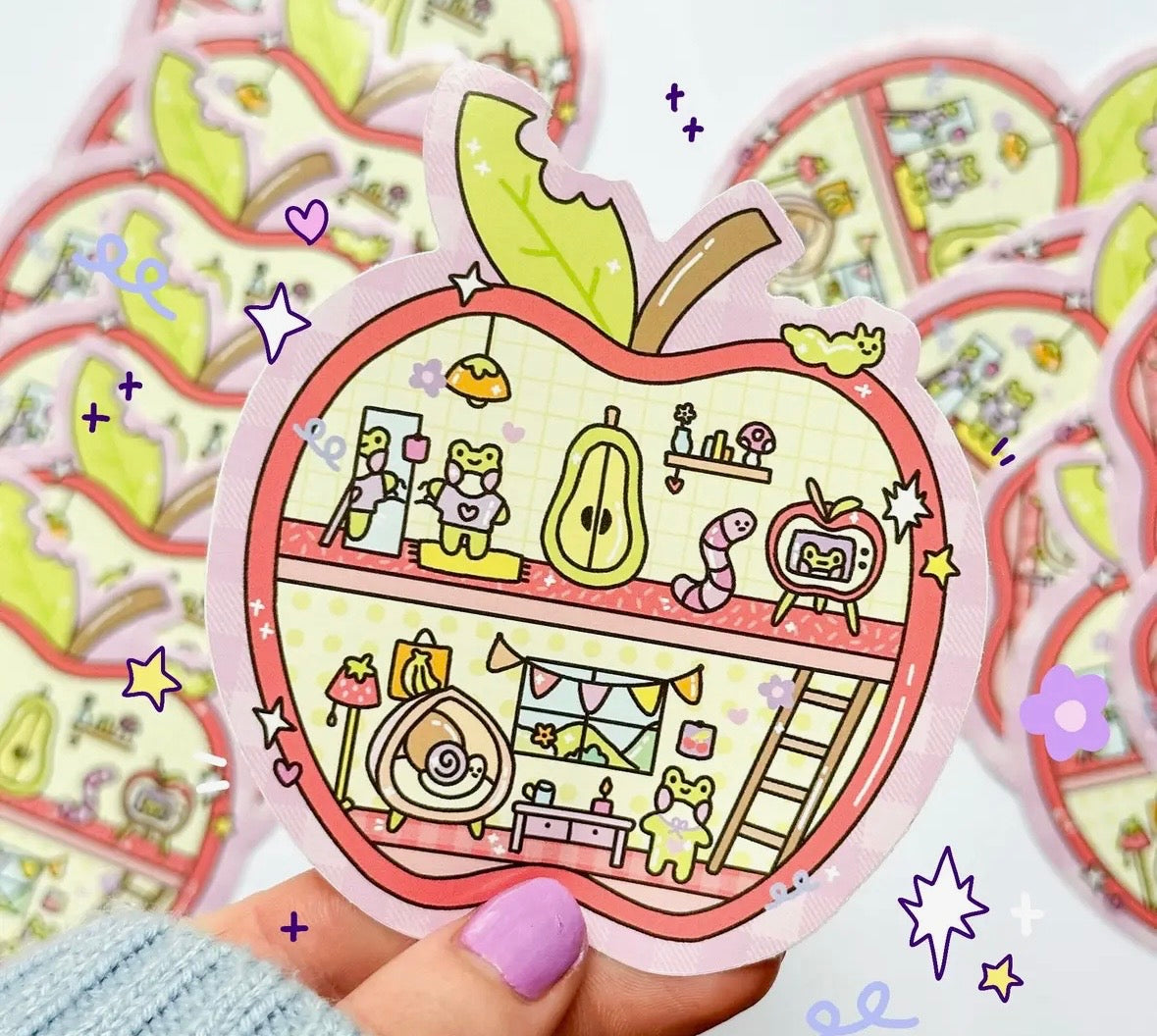 Cute Apple House Sticker