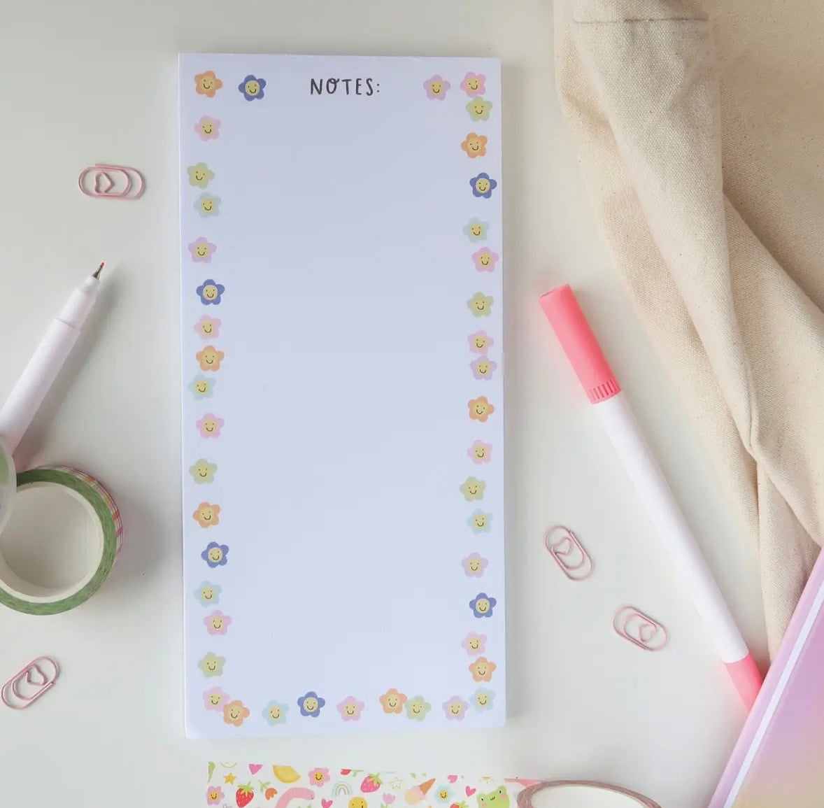 Smiley Flower Notepad 🌼